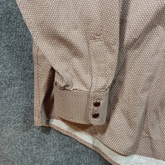 Resistol Rodeo Gear Pearl Snap Shirt Men's XXL Beige Geometric Allover Sawtooth - Picture 6 of 13